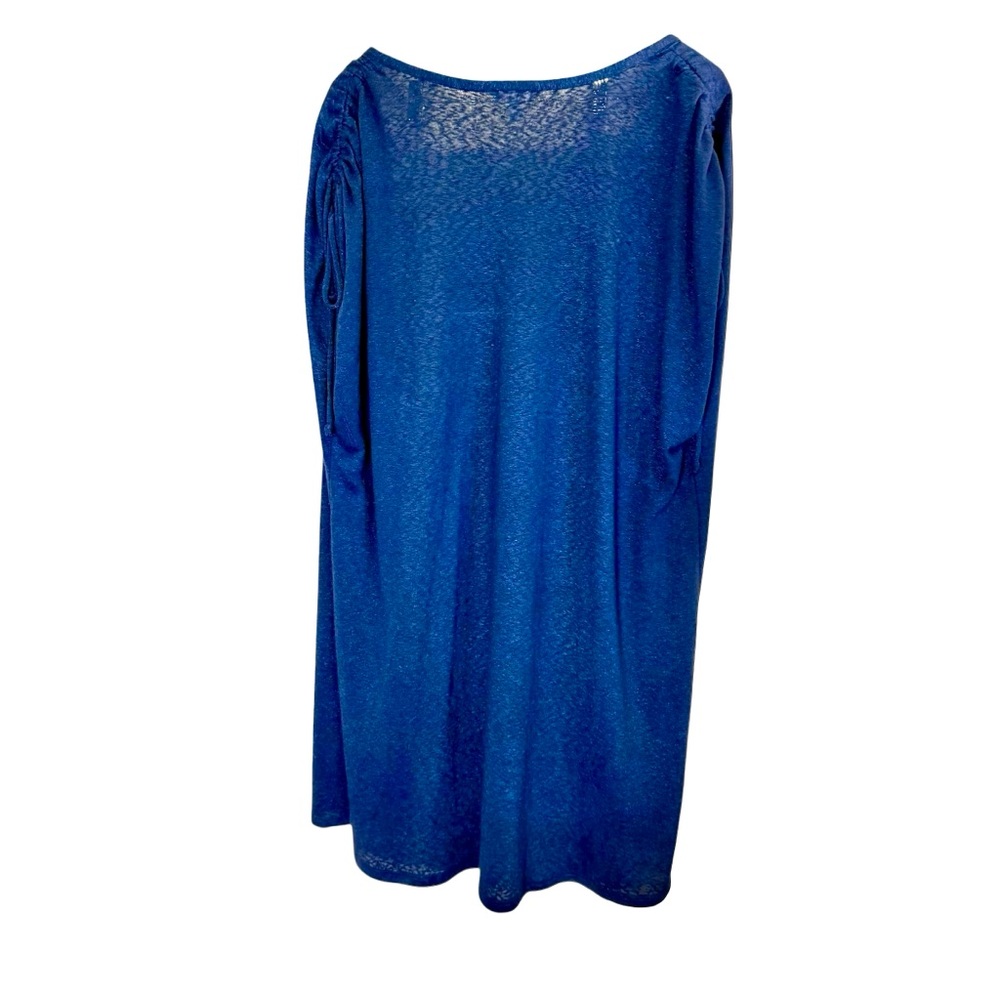 Time and Tru Women’s Light Knit Ruched Shoulder Royal Blue Duster sz XXL - Picture 3 of 9